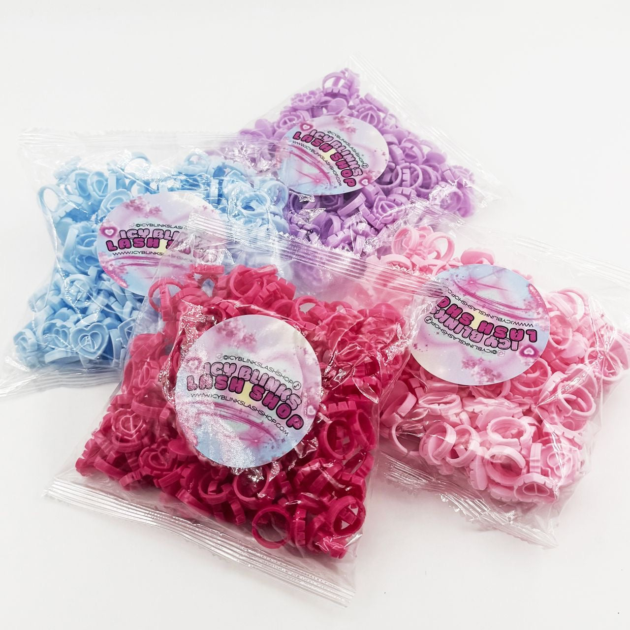 Heart Shaped Glue Rings (100 pcs)